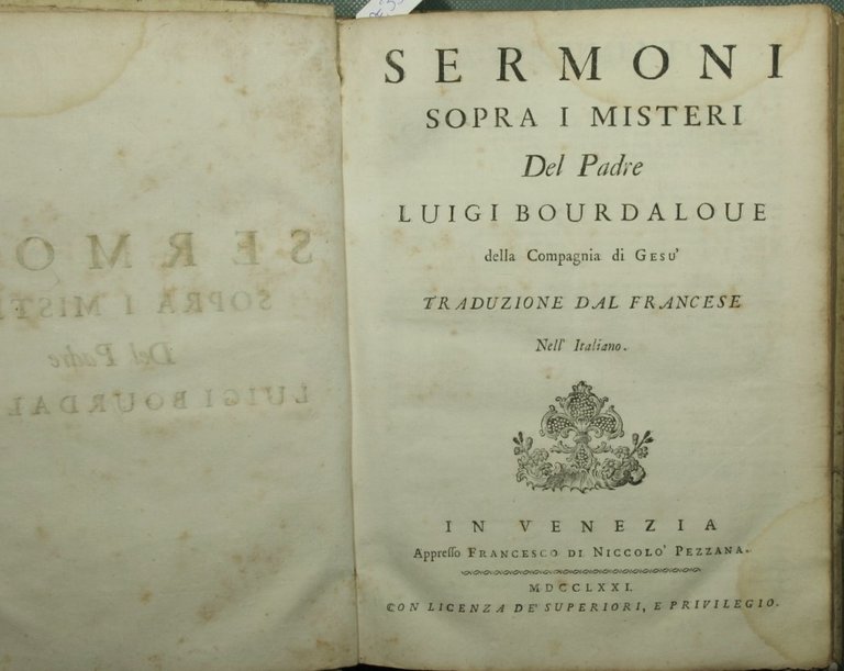 Sermoni sopra i misteri del padre Luigi Bourdaloue della Compagnia …