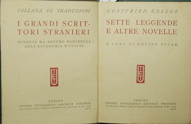 Sette leggende e altre novelle