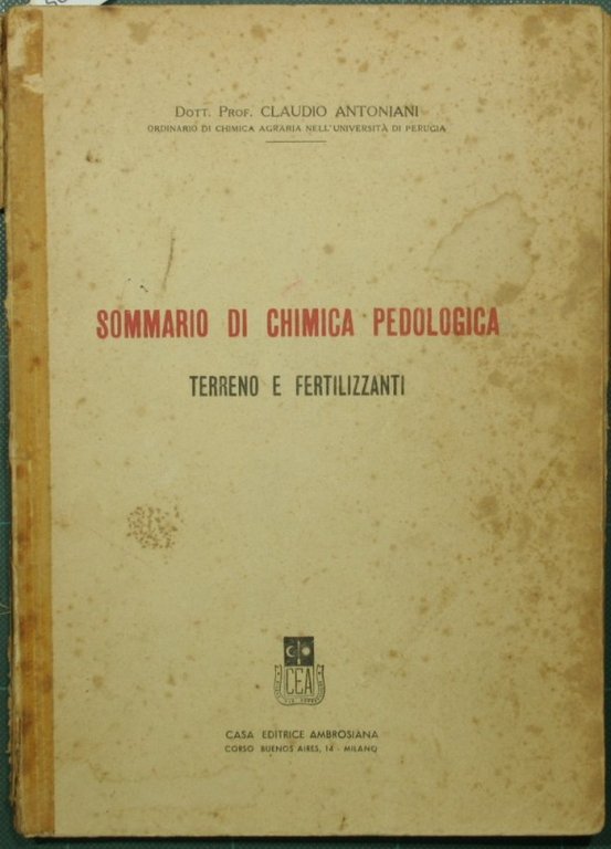 Sommario di chimica pedologica