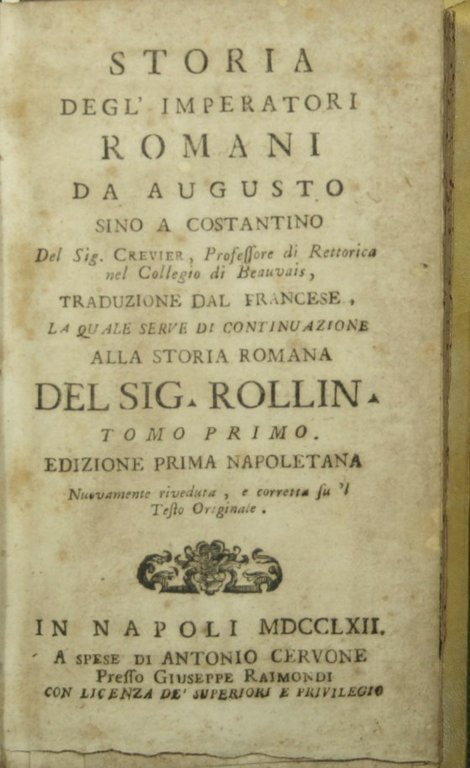 Storia degl'Imperatori romani da Augusto sino a Costantino