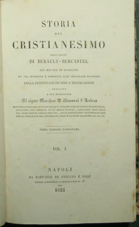 Storia del cristianesimo Dell'Abate di Berault-Bercastel già recata in italiano …