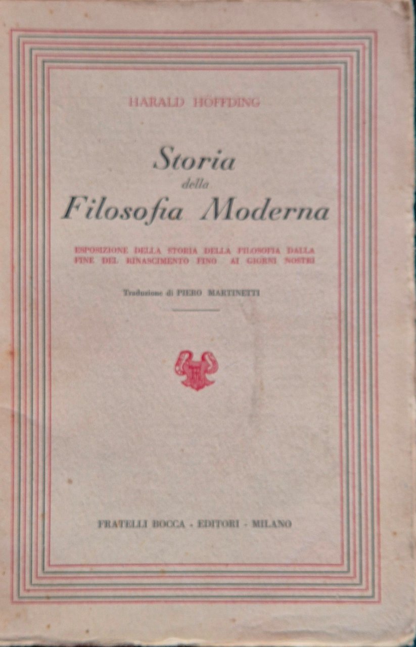 Storia della filosofia moderna Vol. I | Immagine principale