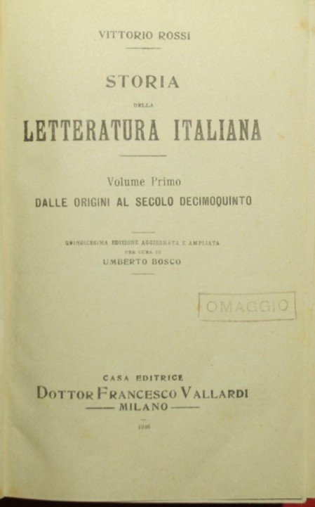 Storia della letteratura italiana