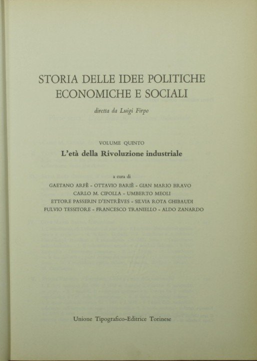 Storia delle idee politiche economiche e sociali. Vol. V - …