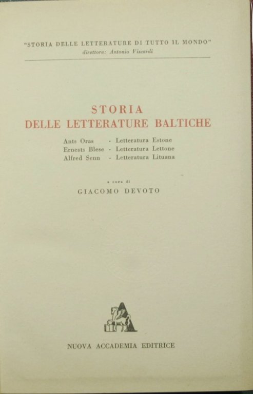 Storia delle letterature baltiche