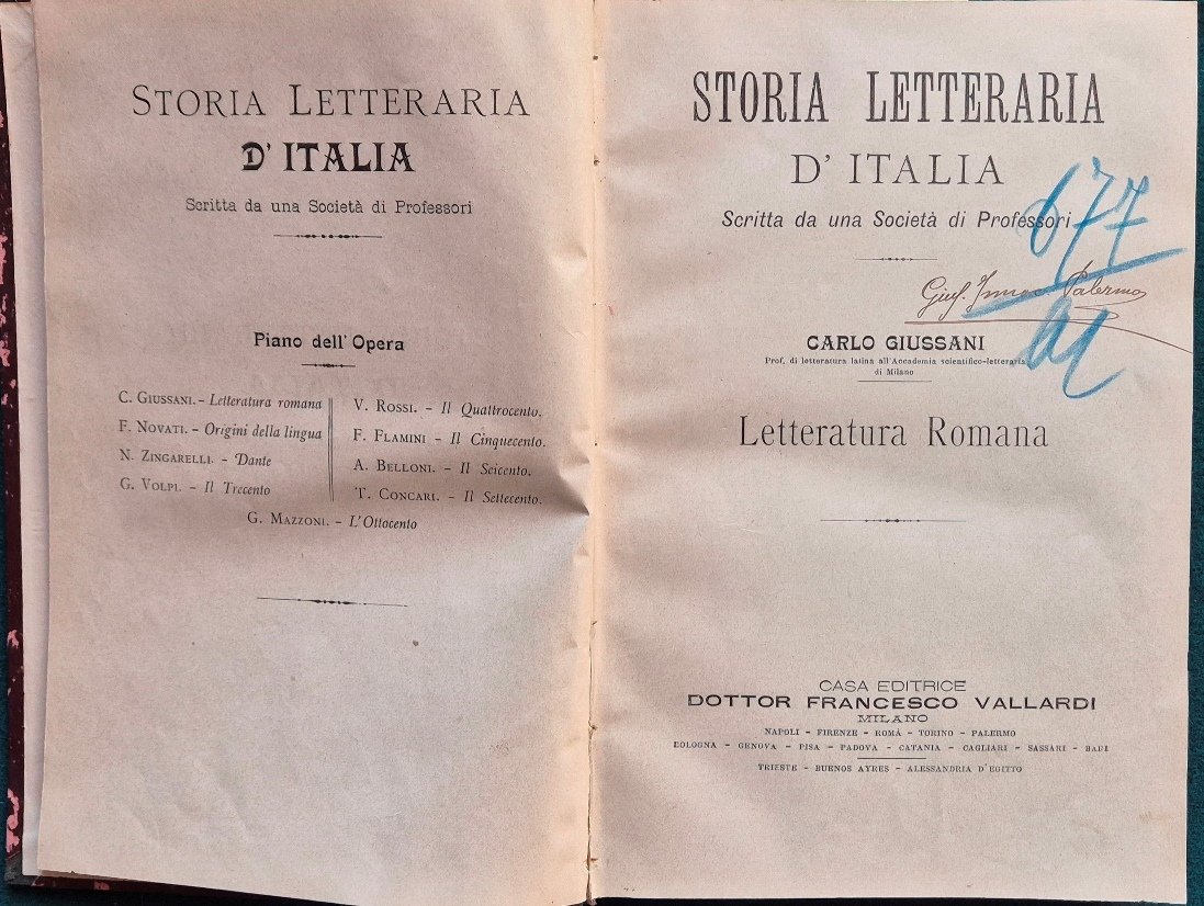 Storia letteraria d'Italia - Letteratura romana
