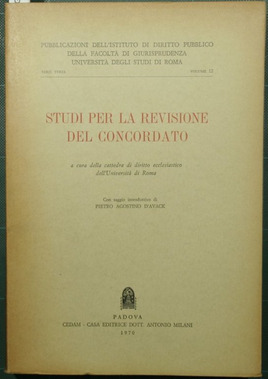 Studi per la revisione del Concordato