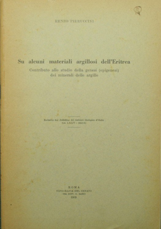 Su alcuni materiali argillosi dell'Eritrea