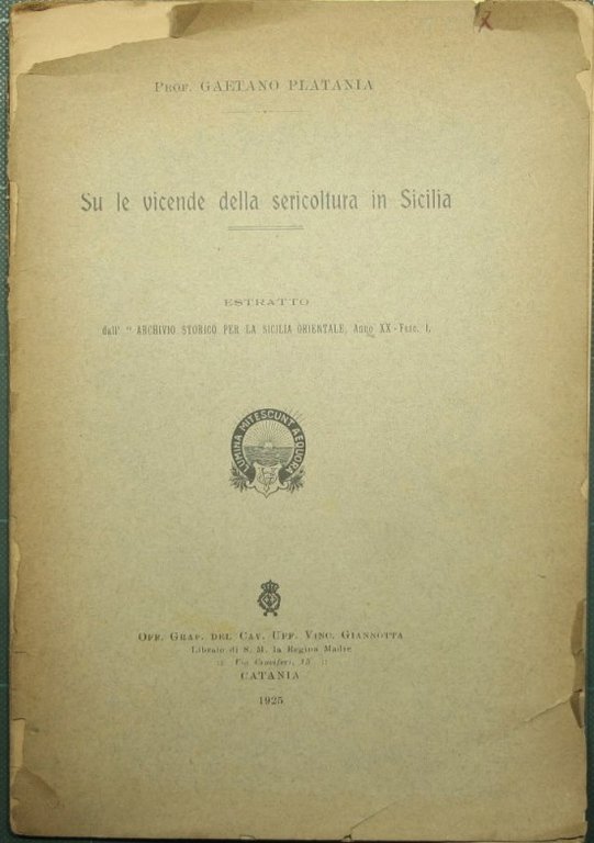 Su le vicende della sericoltura in Sicilia