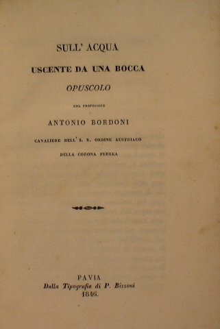 Sull'acqua uscente da una bocca
