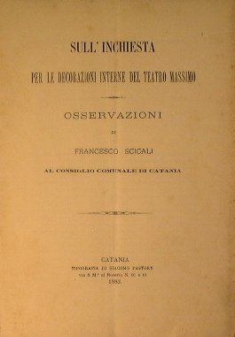 Sull' inchiesta per le decorazioni interne del Teatro Massimo
