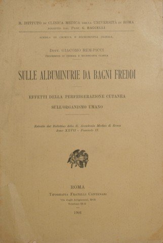 Sulle albuminurie da bagni freddi