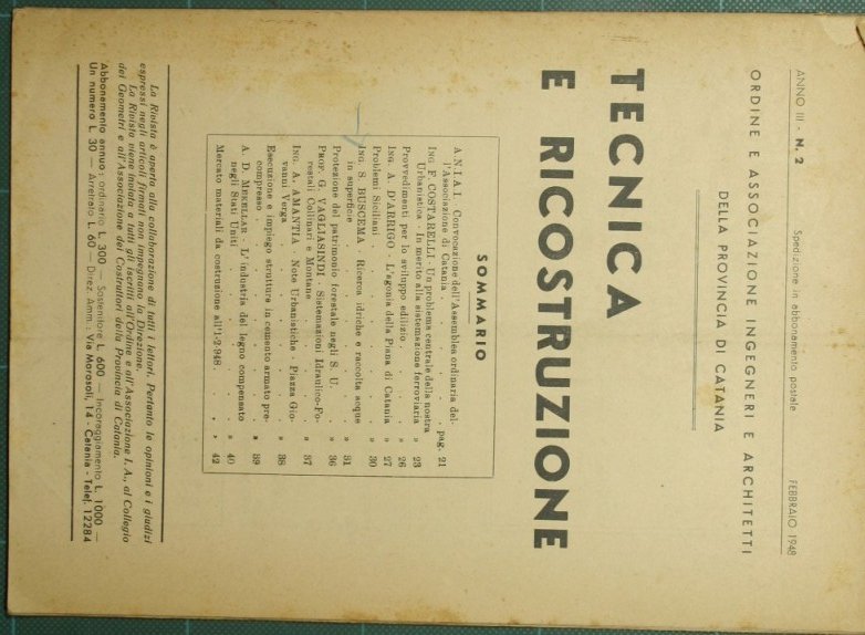 Tecnica e ricostruzione. Febbraio 1948