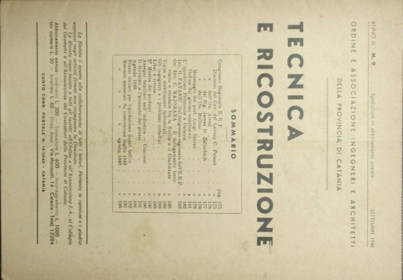 Tecnica e ricostruzione. Settembre 1948