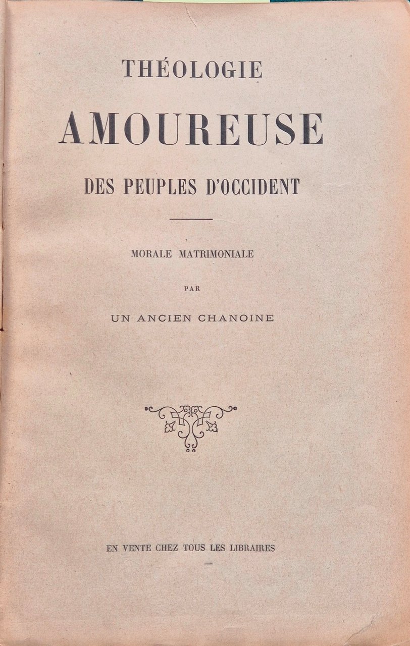 Theologie amoureuse des peuples d'Occident | Immagine principale