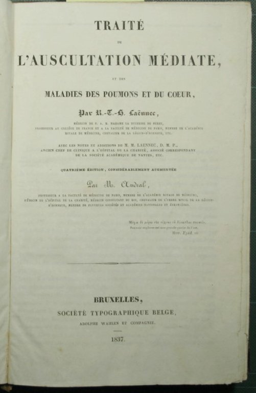 Traitè de l'auscultation mediate et des maladies des poumons et …