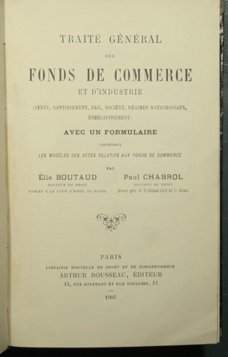 Traitè general des fonds de commerce et d'industrie