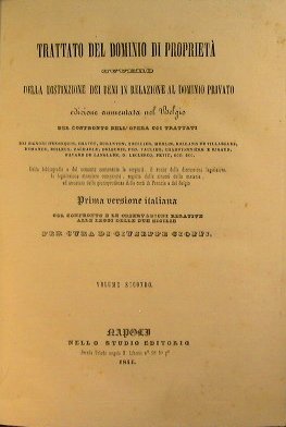 Trattato del dominio di proprietà, ovvero Della distinzione dei beni …