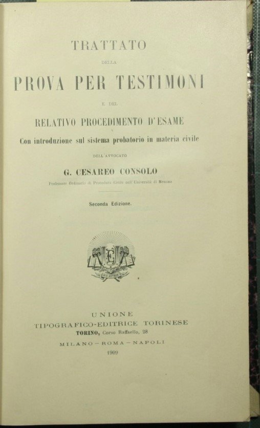 Trattato della prova per testimoni e del relativo procedimento d'esame
