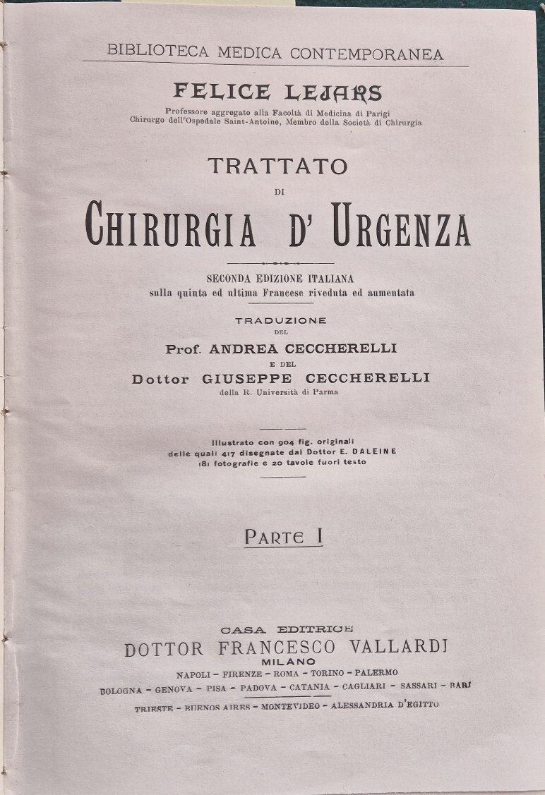 Trattato di chirurgia d'urgenza - Parte I