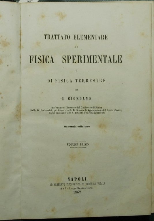 Trattato elementare di fisica sperimentale e di fisica terrestre