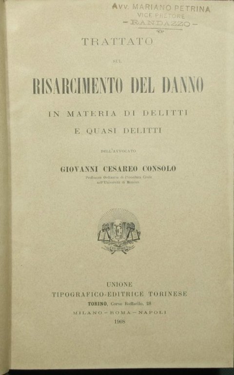 Trattato sul risarcimento del danno in materia di delitti e …