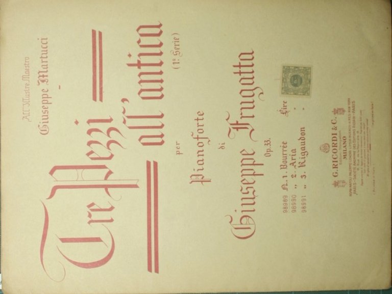 Tre pezzi all'antica. N. 1 - Bourrée