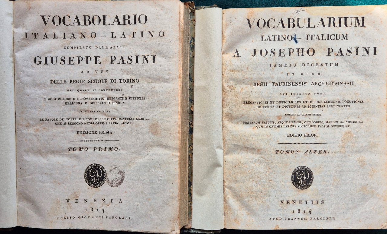 Vocabolario italiano-latino; Vocabularium latino-italicum