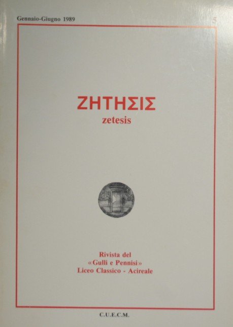 Zetesis. Gennaio-Giugno 1989. N. 5