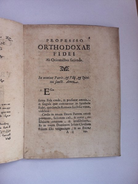 Professio orthodoxae fidei ab Orientalibus facienda. Iussu SS. D. N. …