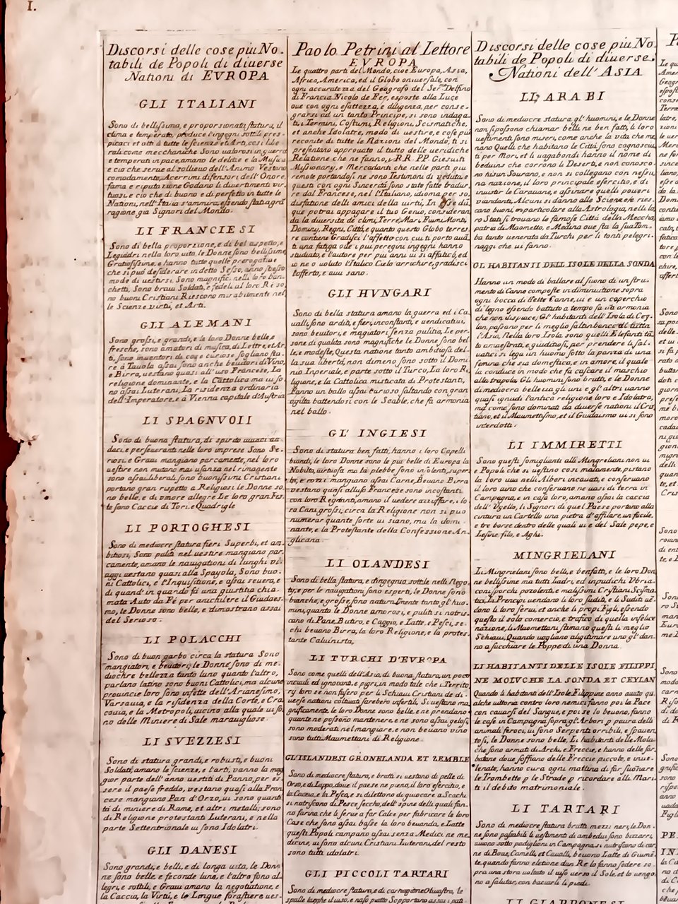 Discorsi delle cose più notabili de Popoli di diverse nationi …