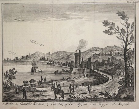 1. Mola, 2. Castello Nuovo, 3. Gaeta, 4.Via Appia nel …