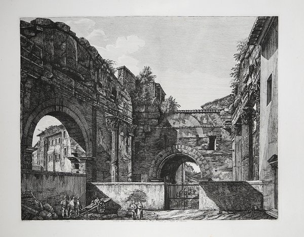 Veduta nell'interno del Pronao dei Portici d'Ottavia oggi S.Angelo in …