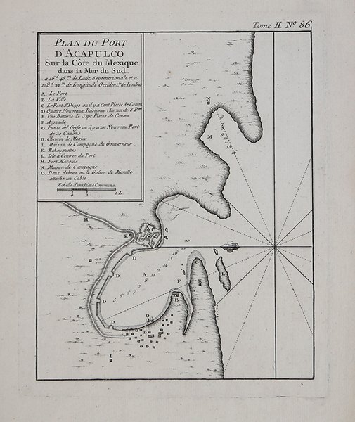 Plan du Port d'Acapulco Sur la Cote du Mexique dans …