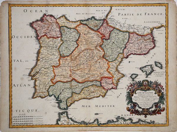 L'Espagne subdivisée en tous ses Royaumes, Pinciptés, Seignries, & Exactem. …