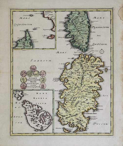 Insularum Corsicae Sardiniae Melitae Accurata Descriptio ex mente veterum Geographorum