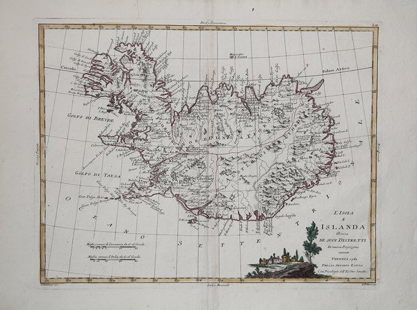 L'Isola d'Islanda Divisa nei suoi Distretti