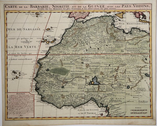 Carte de la Barbarie Nigritie et de la Guinee avec …