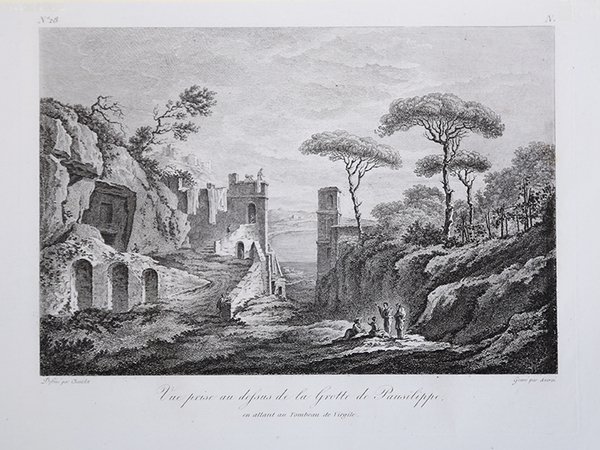 Vue prise au dessous de la Grotte de Pausilippe en …