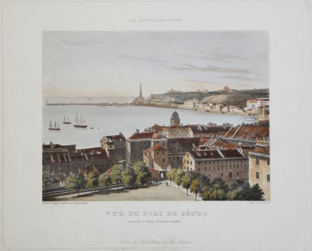 Vue du port de Genes