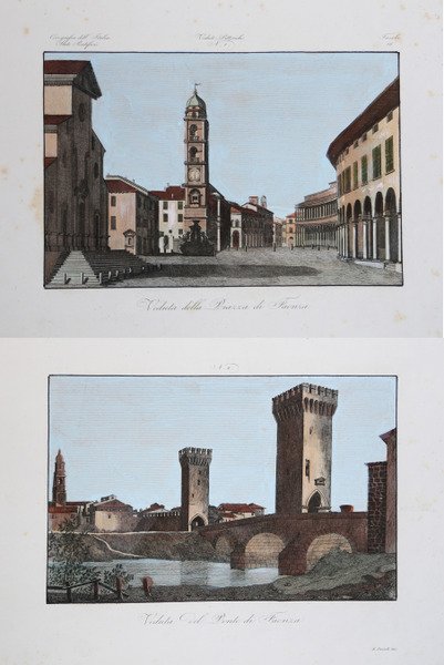 Veduta del Ponte di Faenza, Veduta della Piazza di Faenza