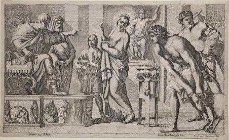 Santa Cecilia rifiuta di venerare la statua di Giove