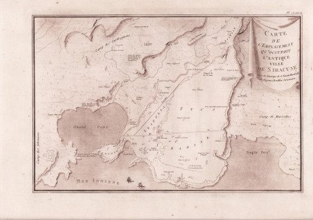 Carte de l'Emplacement qu'occupoit l'antique Ville de Siracuse