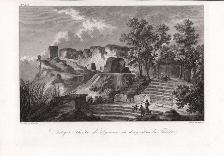 Antique Théàtre de Syracuse vu des gradins du Théàtre
