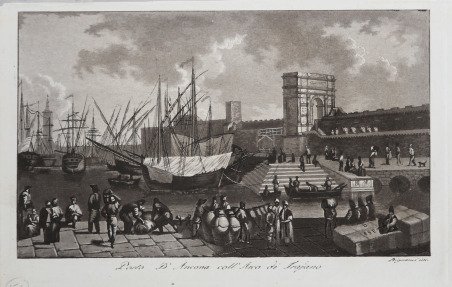 Porto d'Ancona coll'Arco di Traiano
