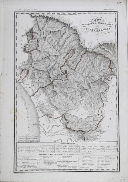 Carta Orografica e Idrografica del Ducato di Lucca