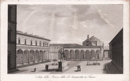Veduta della Piazza della SS. Annunziata in Firenze