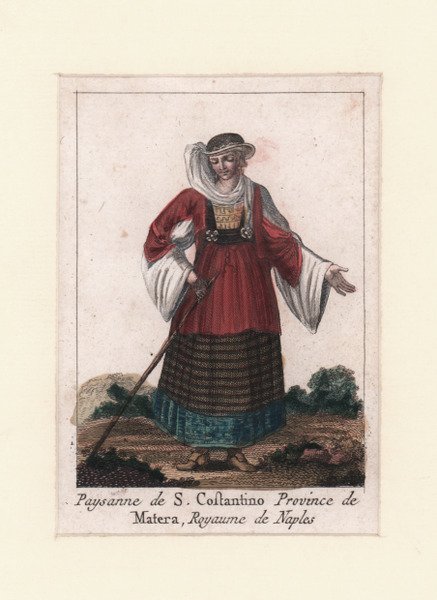 Paysanne de S. Costantino Province de Matera, Royaume de Naples
