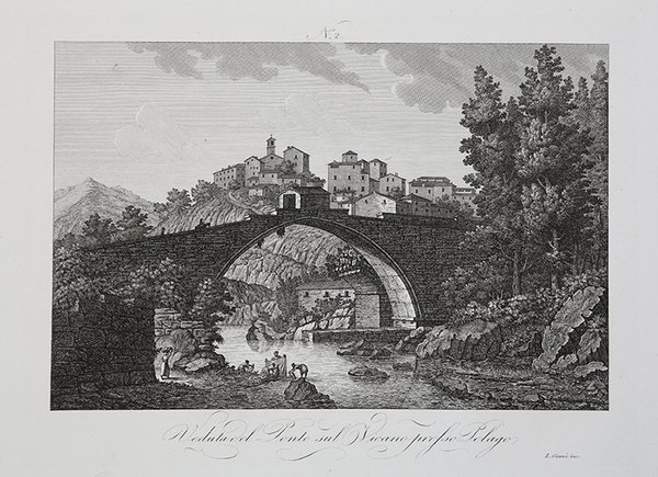 Veduta del Ponte sul Vicano presso Pelago