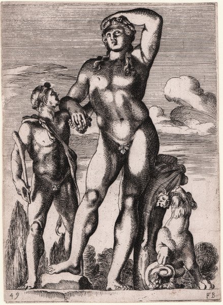 Gruppo colossale di Dioniso e satiro